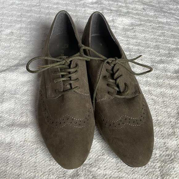 Suede Primark Oxford Flats NWOT - Picture 1 of 5